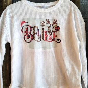 Custom thermal long sleeve Believe women's shirt